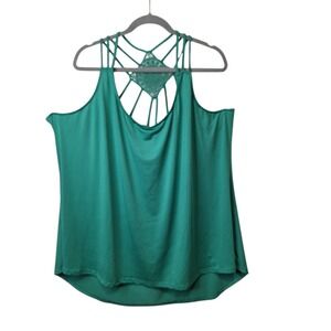 Womens 6XL Unbranded Crochet Lace And Strappy Tank Top Green Stretch Coquette